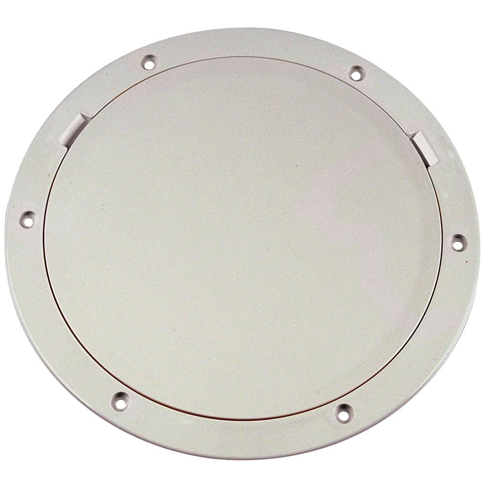 Beckson 8" Smooth Center Pry-Out Deck Plate - White - DP81-W