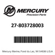 Mercury - Gasket - 27-803728003