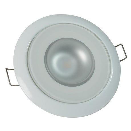 Lumitec - Mirage Flush Mount LED Down Light - Glass Finish/White Bezel - 4-Color White/Red/Blue/Purple Non-Dimming - 113120