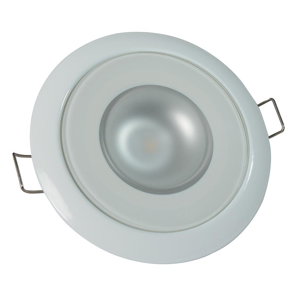 Lumitec - Mirage Flush Mount LED Down Light - Glass Finish/White Bezel - 2-Color White/Red Dimming - 113122