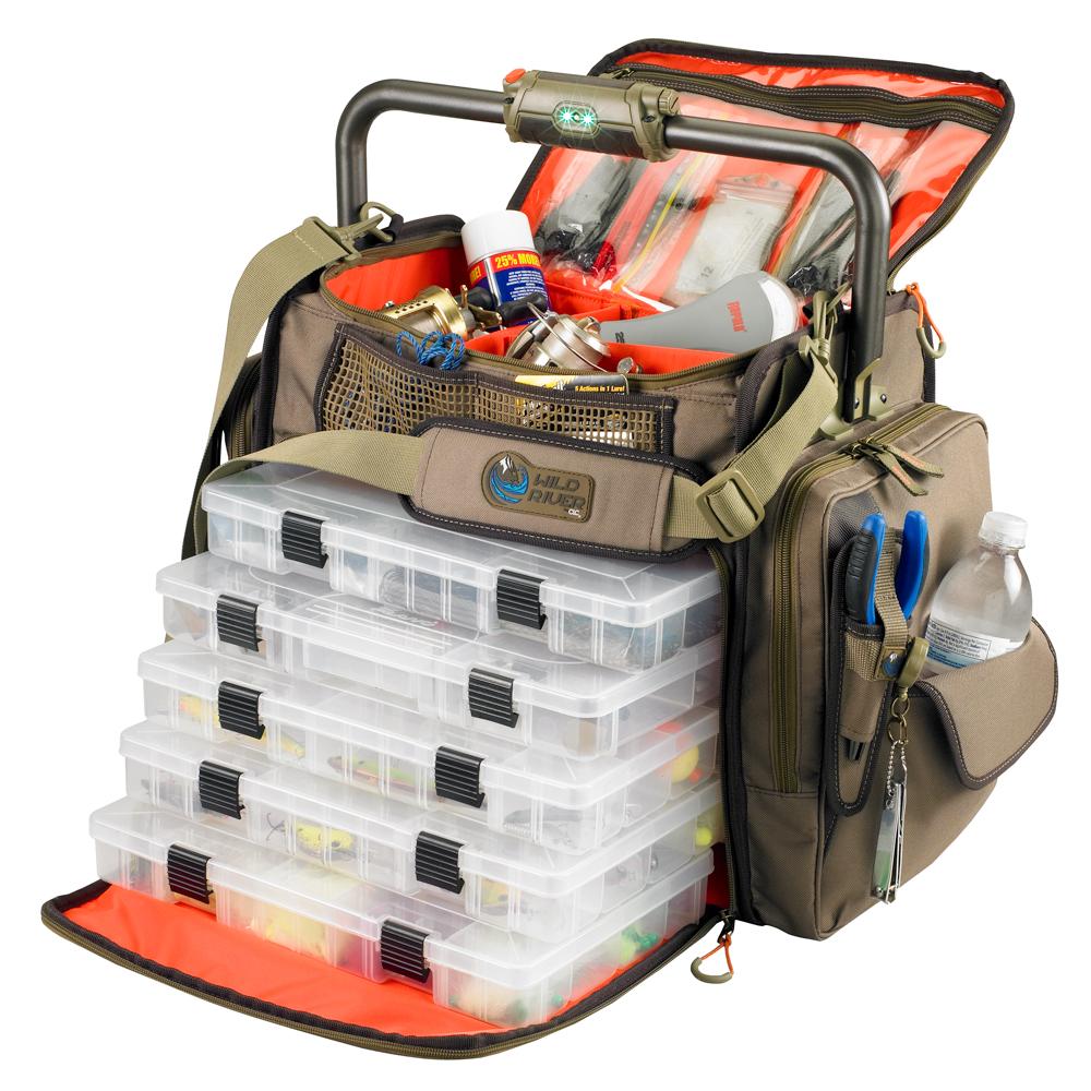 Wild River FRONTIER Lighted Bar Handle Tackle Bag w/5 PT3700 Trays - WT3702