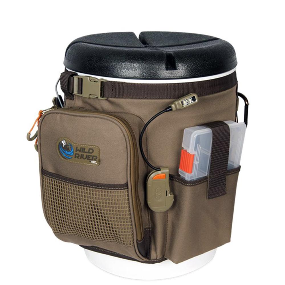 Wild River RIGGER 5 Gallon Bucket Organizer w/Lights, Plier Holder & Lanyard, 2 PT3500 Trays & Bucket w/Seat - WT3507