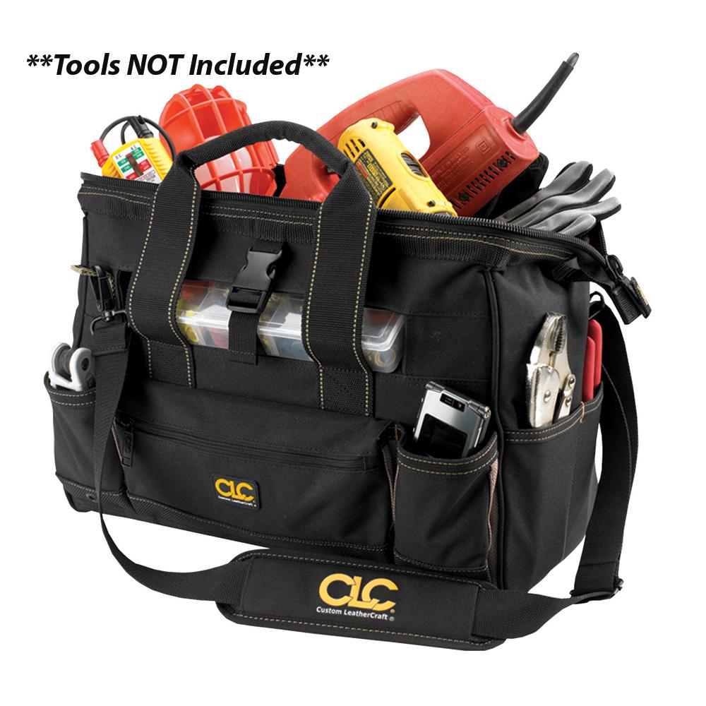 CLC 1534 16" Tool Bag w/ Top-Side Plastic Parts Tray - 1534