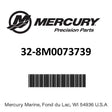 Mercury - Hose - 32-8M0073739