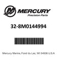 Mercury - Oil line, part of the PartsVu outboard fuel & oil system components catalog