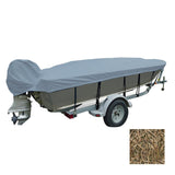 Carver Covers - To-Fit V-Hull Fishing Wide Series Boat Cover With Attached Motor Cover, Mossy Oak Shadow Grass Camo - Centerline-13' 6", Beam-72" - 71113CSG