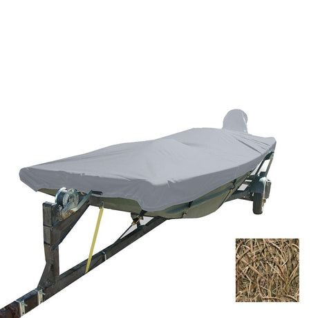 Carver Covers - To-Fit Open Jon Boat Cover With Attached Motor Cover, Mossy Oak Shadow Grass Camo - Centerline-16'6", Beam-72" -  74203CSG