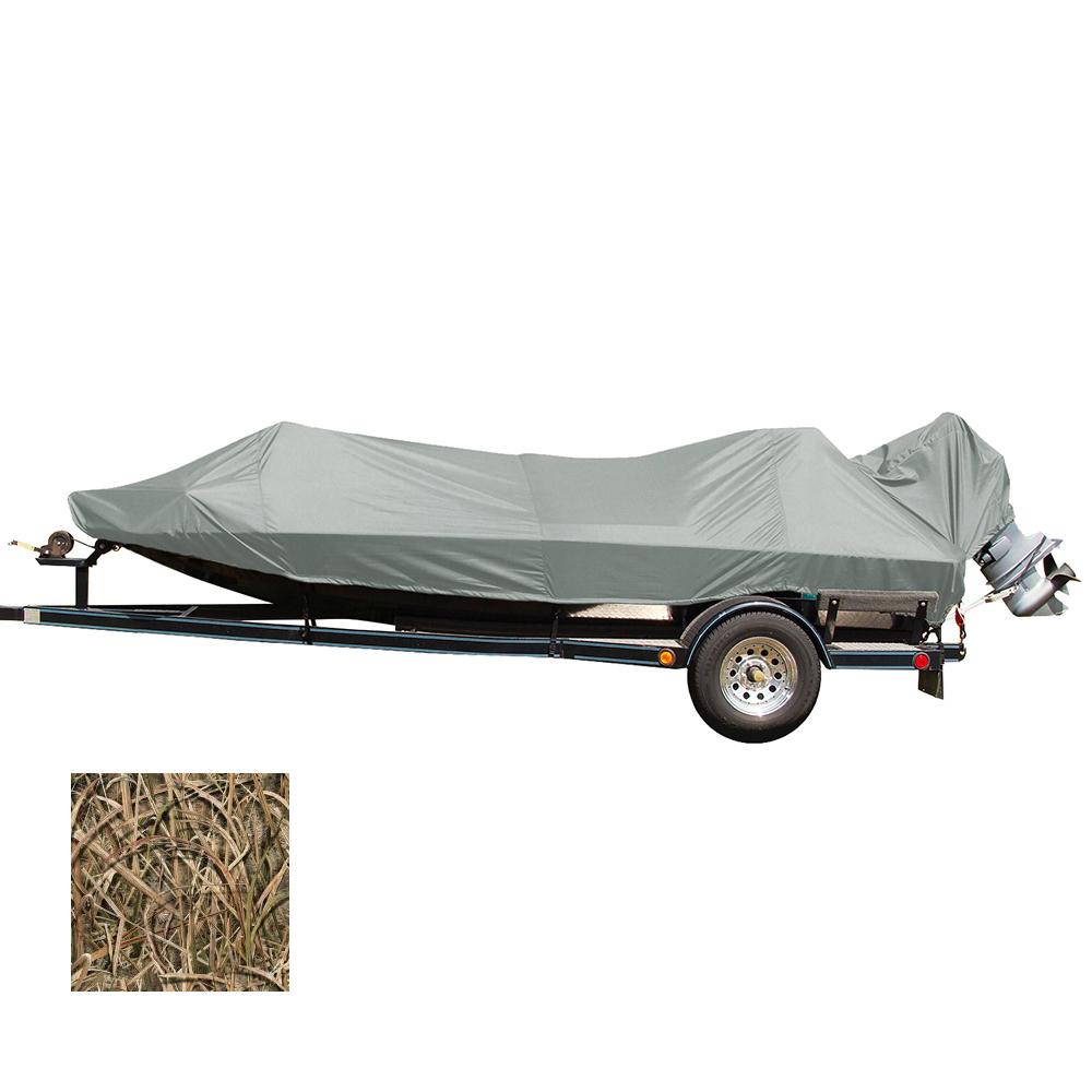 Carver Covers - To-Fit Jon/Bass Boat Style Cover With Attached Motor Cover, Mossy Oak Shadow Grass Camo -  Centerline-15' 6", Beam-70" - 77815CSG