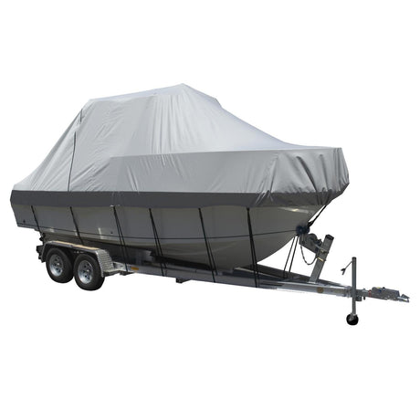 Carver Performance Poly-Guard Specialty Boat Cover - Fits 20.5' Walk Around Cuddy & Center Console Boats - Grey - 90020P-10