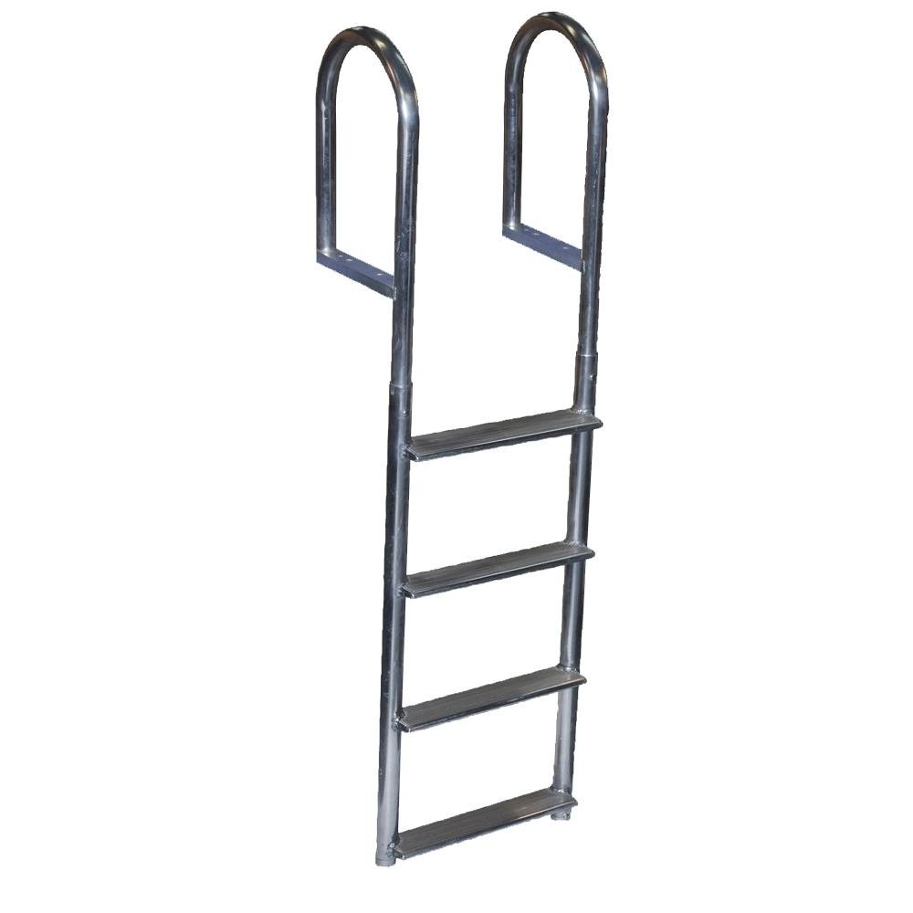 Dock Edge - Welded Aluminum Fixed Wide Step Ladder - 2044F