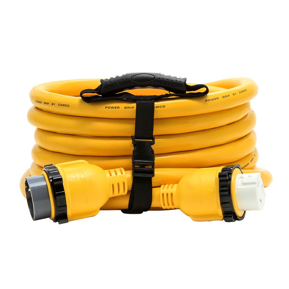 Camco 50 Amp Power Grip Marine Extension Cord - 25&#39; M-Locking/F-Locking Adapter - 55621