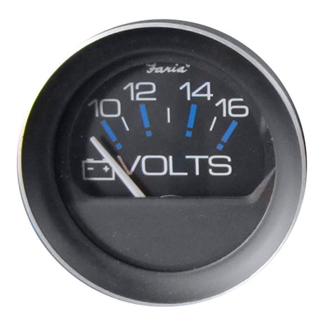 Faria - Coral Black 2" Voltmeter Gauge (10-16 VDC) - 13010