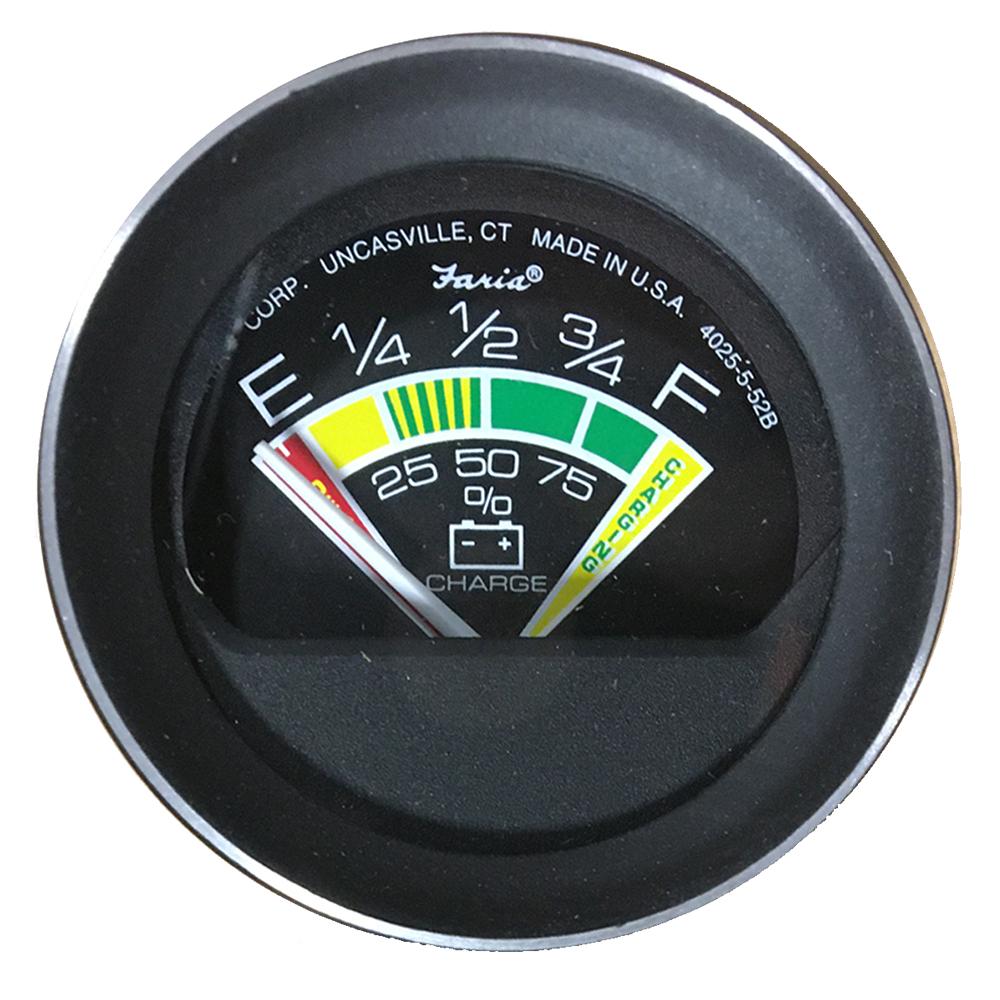 Faria - Coral Black 2" Battery Condition Indicator Gauge (12 VDC) - 13012