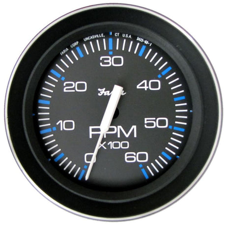 Faria - Coral Black 4" Gauge - 6000 RPM Tachometer (Gas) (Inboard & IO) - 33004