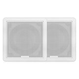 FUSION - FM-F77SW FM Series 7.7" Flush Mount Square Marine Speakers - White Grill - 200W - 010-02300-10