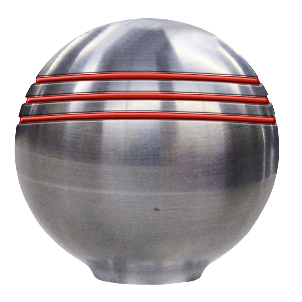 Schmitt & Ongaro Throttle Knob - 1-7/8" - Red Grooves - 50044