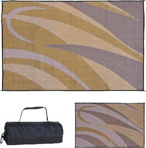 Ming's Mark Inc - 8X12 PATIOMAT BRN/GOLD GRAPHIC,REVERSIBLE MATS - GA7BRNGOLD