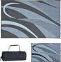 Ming's Mark Inc - 8X16 PATIOMAT BLK/SLVR GRAPHIC,REVERSIBLE MATS - GB1BLKSLVR
