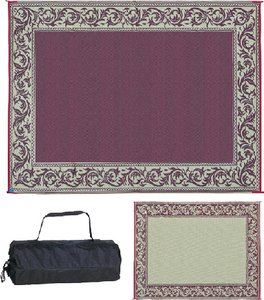 Ming's Mark Inc - Reversible Mat, Classical Burgundy/Beige, 9' x 12' - RA5BURGBEIGE