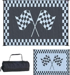 Ming's Mark Inc - Reversible Black & White Racing Flag Mat - RF8201