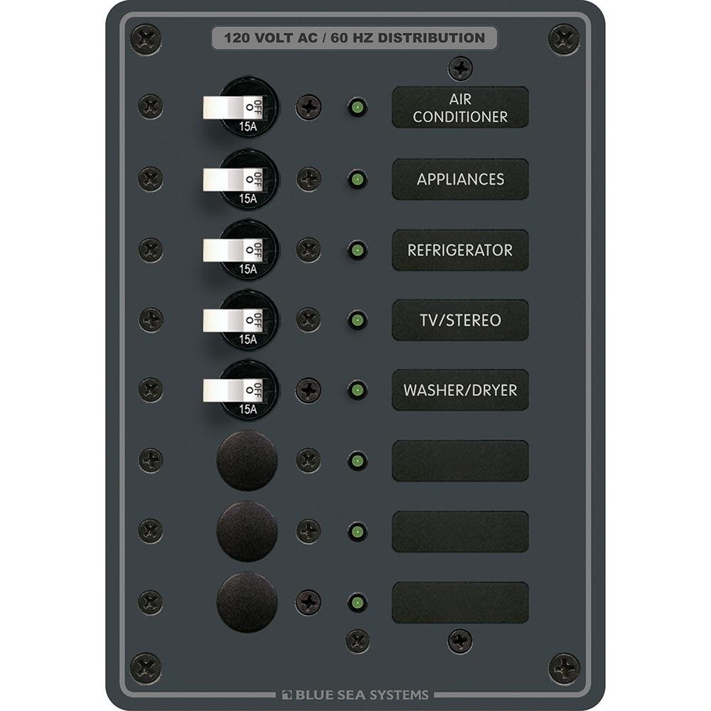 Blue Sea 8059 AC 8 Position Toggle Circuit Breaker Panel - 8059