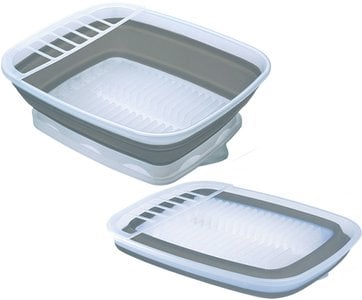 Progressive International Corp - Prepworks Large Collapsible Dish Rack With Drain Board 16" x 19" - CDD100