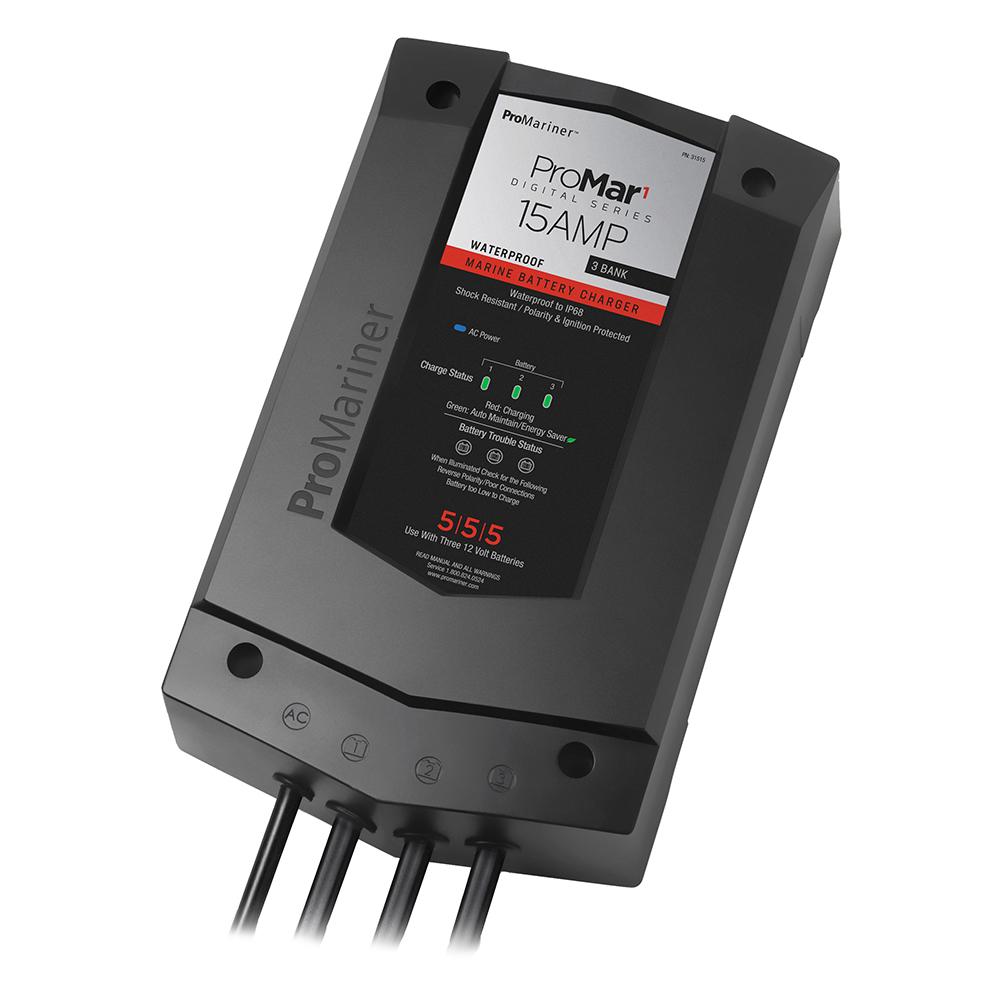 ProMariner ProMar1 DS Digital - 15 Amp - 3 Bank Charger - 31515