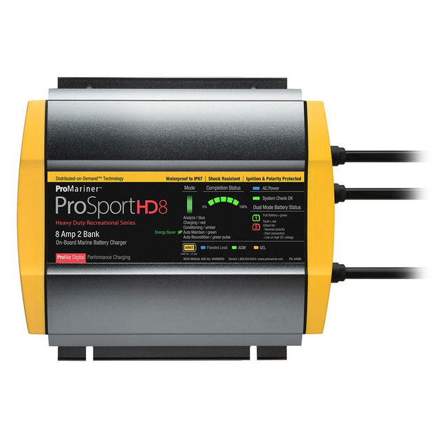 ProMariner - ProSport HD Waterproof Marine Battery Charger Gen 4 - 8 Amp - 2 Bank - 44008