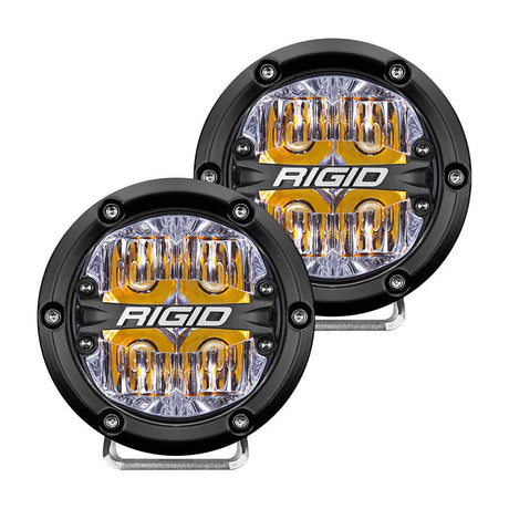 RIGID Industries 360-Series 4" LED Off-Road Fog Light Drive Beam w/Amber Backlight - Black Housing - 36118