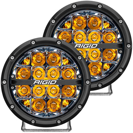 RIGID Industries 360-Series 6" LED Off-Road Fog Light Spot Beam w/Amber Backlight - Black Housing - 36201