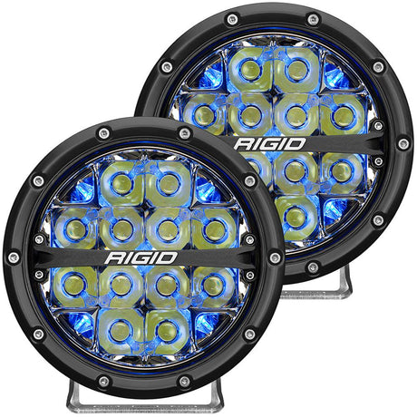 RIGID Industries 360-Series 6" LED Off-Road Fog Light Drive Beam w/Blue Backlight - Black Housing - 36207