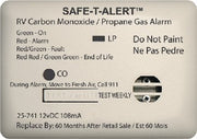 MINI RV DUAL CARBON MONOXIDE/PROPANE ALARM (SAFETALERT) - 25741WT