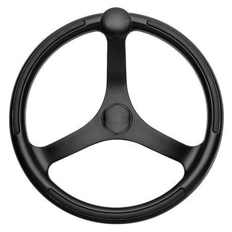 Schmitt & Ongaro Primus Wheel 13.5" Black 3/4" Tapered Shaft w/Knob Finger Grips - Black Powder Coat - 742132BFGK