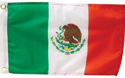 Sea Choice - 12" x 18" Nylon Print Dyed Mexico Flag - 78271