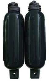 Seachoice - Twin Eye Ribbed Fender Kit | 2 Pack | Black | 6.5" x 23" | 79281