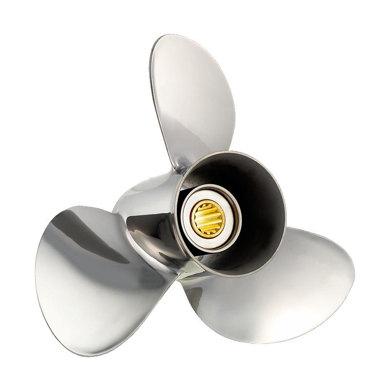 New Saturn Propeller: Mercury, Mariner, Mercruiser - Stainless Steel , 11-1/8 x 13 , 25-70 HP, 13 Tooth Spline