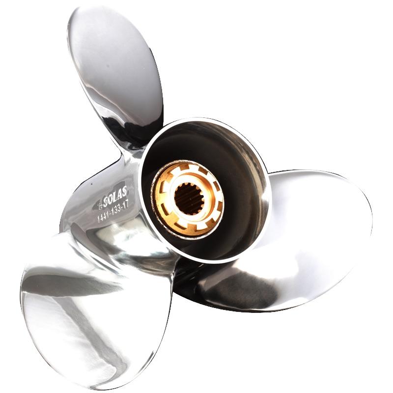 Titan Propeller: Mercury, Mariner, Mercruiser - Stainless Steel , 15.3 x 17 ** , 135 & Higher HP, 15 Tooth Spline; **Includes Sterndrives Alpha One & Bravo One