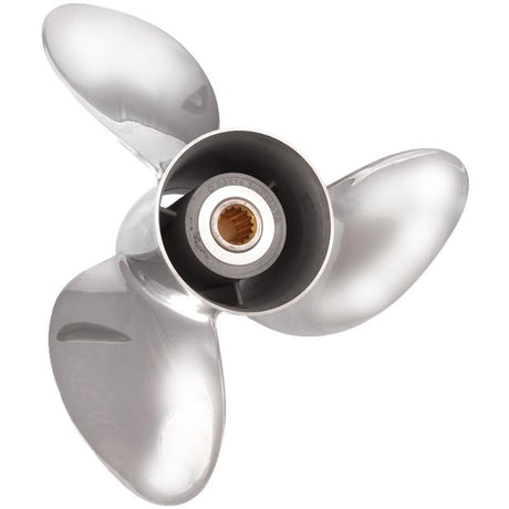 HR Titan 3 Propeller: BRP, Johnson, Evinrude, OMC Stern Drive - Stainless Steel , 13-7/8 x 19 , DF 90-140 (4 Stroke), 15 Tooth Spline