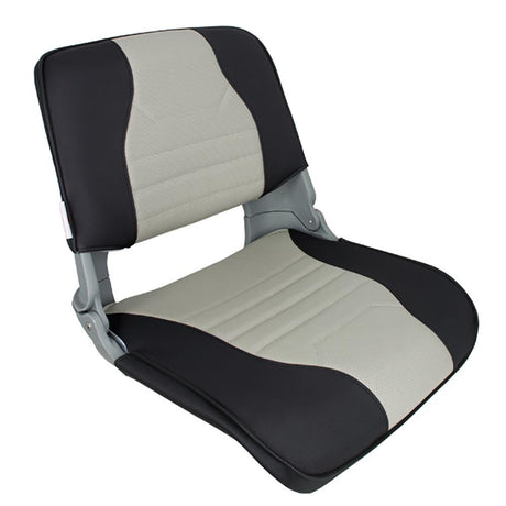 Springfield Marine - Skipper Deluxe Seat, Gray Shell With Charcoal & Gray Cushions - 1061057