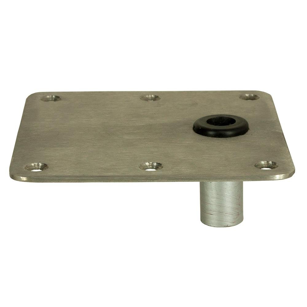 Springfield Marine - KingPin 7" x 7" Offset Standard Square Base, Stainless Steel With Satin Finish - 1620003