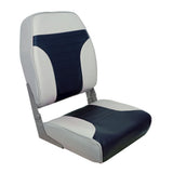 Springfield Marine - Economy Folding High Back Seat Gray & Blue - 1040661