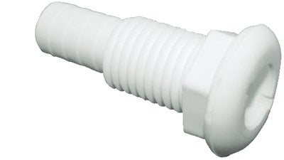 Cook Mfg - Straight Thru-Hull Fitting For Hose, White - TH1202DP