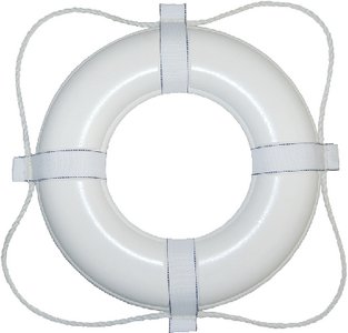 Taylor Made - Vinyl Coated Foam Life Ring without Rope - White - 20" - 365