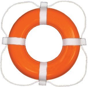Taylor Made - Vinyl Coated Foam Life Ring without Rope - Orange - 20" - 366