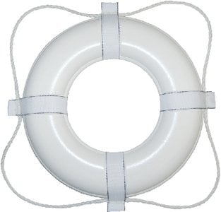 Taylor Made - Vinyl Coated Foam Life Ring without Rope - White - 24" - 367