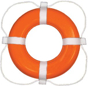 Taylor Made - Vinyl Coated Foam Life Ring without Rope - Orange - 24" - 368