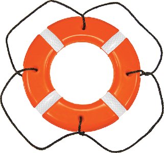 Taylor Made - Polyethylene Shell Life Ring Buoy - Orange with Black Rope - 30" - 571