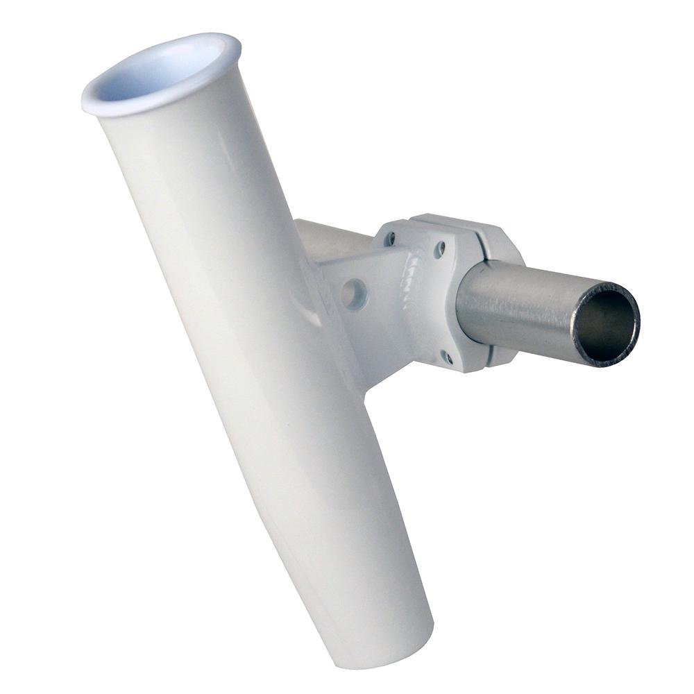 C.E. Smith Aluminum Horizontal Clamp-On Rod Holder 1.66" OD - White Powder Coated w/Sleeve - 53721