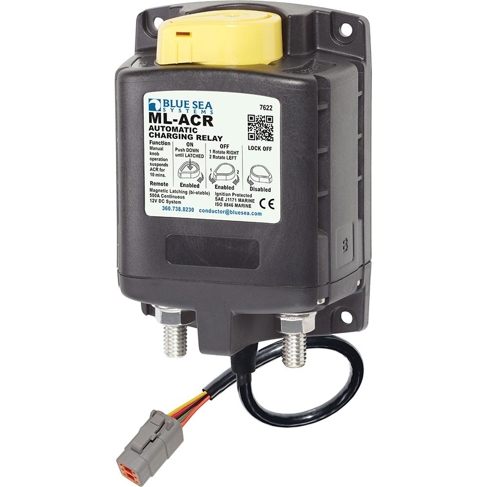 Blue Sea 7622100 ML ACR Charging Relay 12V 500A w/Manual Control & Deutsch Connector - 7622100