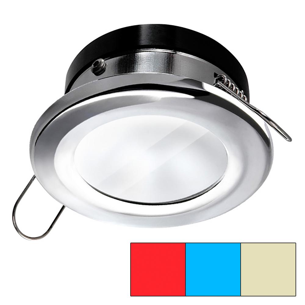 I2Systems - Apeiron Spring Mount Tri-Light - Round - Polished Chrome - Red, Warm White & Blue - A1120Z-11HCE